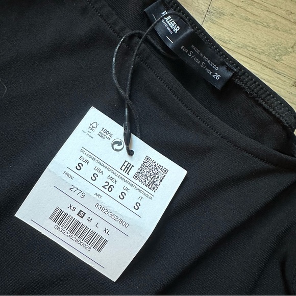 Pull & Bear Bardot Long Sleeve Maxi Dress - Black - Small - NWT - Picture 8 of 9